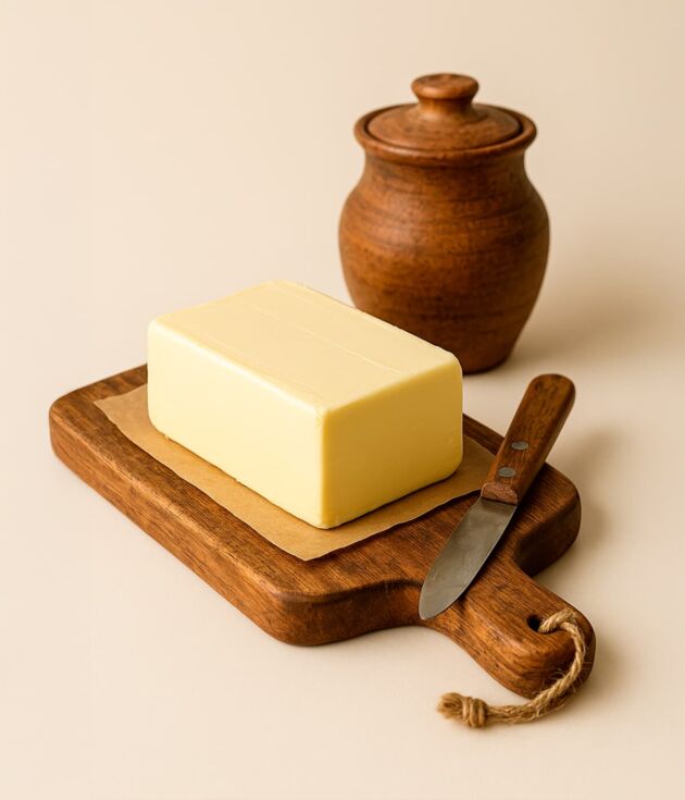 Farm churned butter block